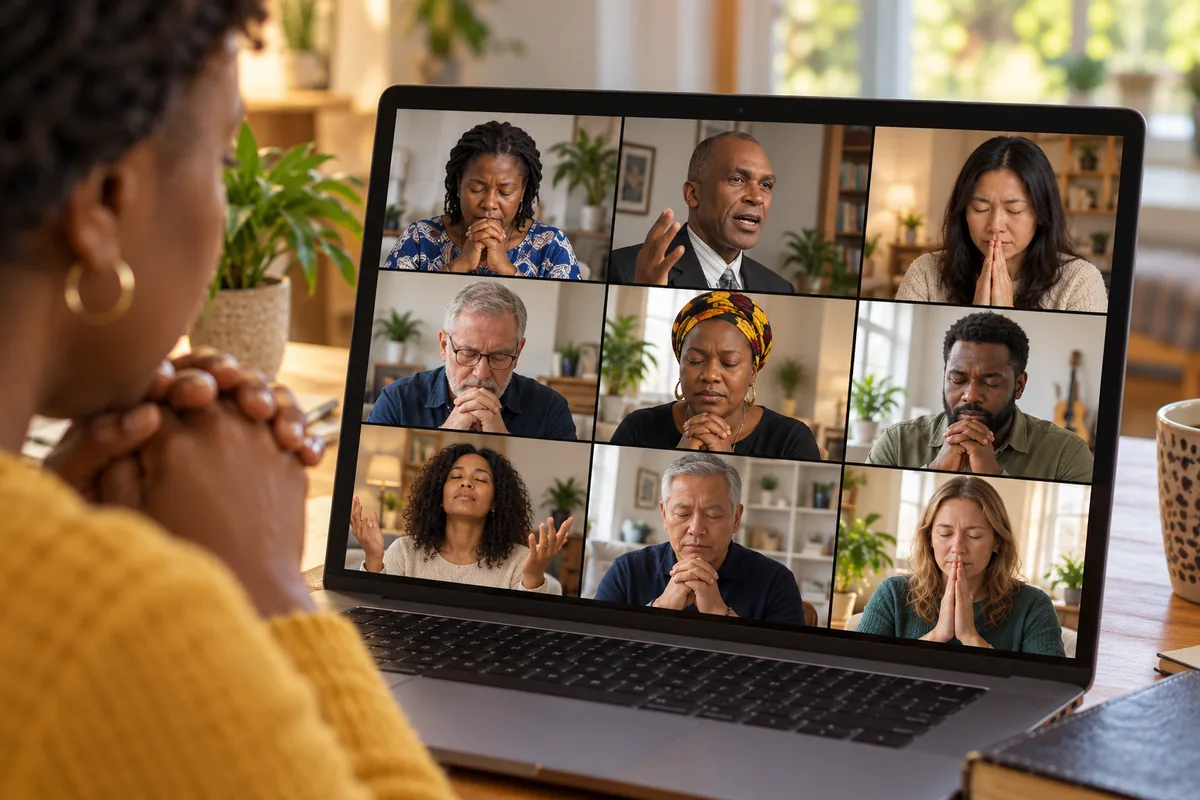 Intercessors joining a global prayer call