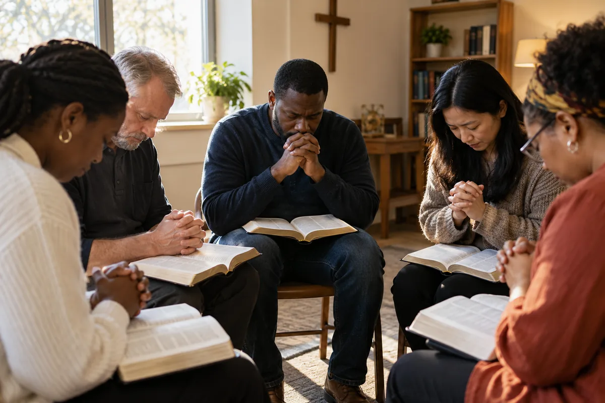 Believers gathered in prayer and fasting
